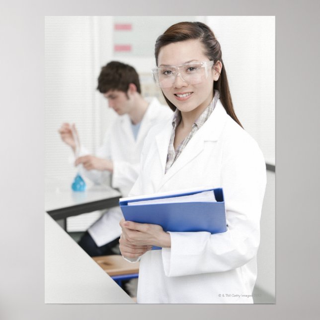 Schüler in einem naturwissenschaftlichen Unterrich Poster (Vorne)