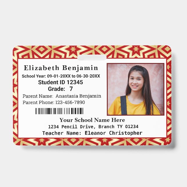 Schüler Kind Kinder Foto Identifikation Ausweis (Vorderseite)