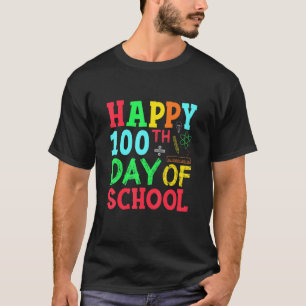 Schüler Lehrer an der Schule glücklich 100. Schult T-Shirt