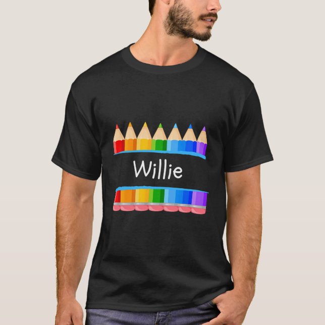 Schüler Name Willie Kindergarten Ta T-Shirt (Vorderseite)