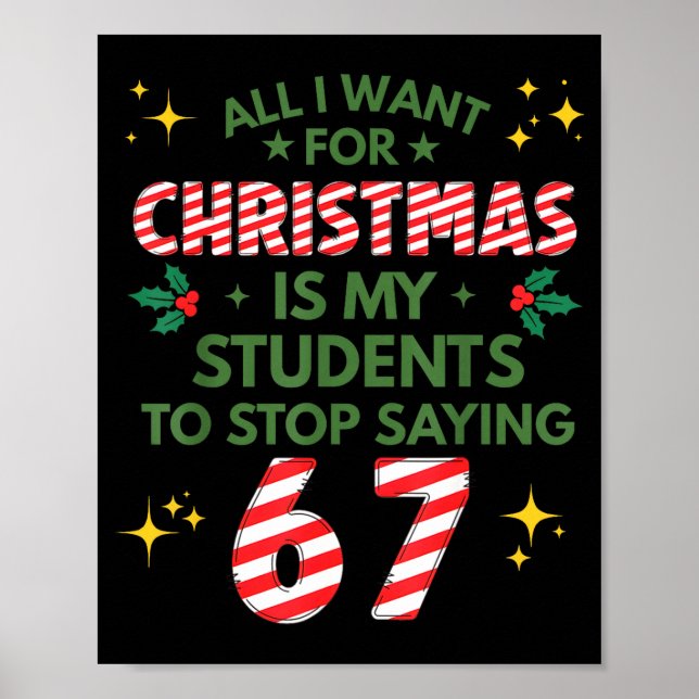 Schüler sagen 6-7 67 Sechs Sieben Lustiger Lehrer  Poster (Vorne)