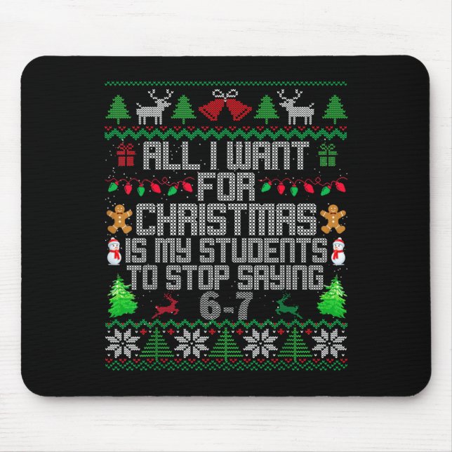 Schüler sagen 6-7 67 Sechs Sieben Spaß Lehrer Häss Mousepad (Vorne)