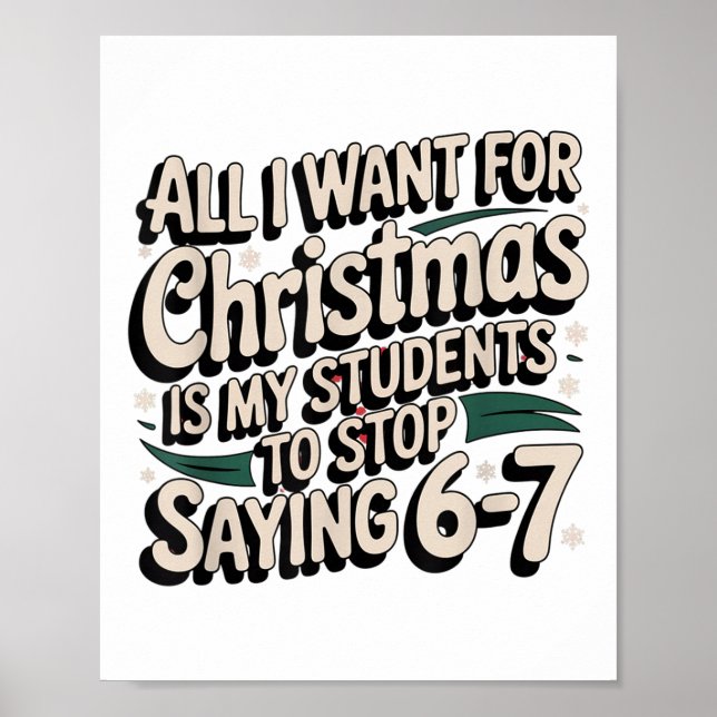 Schüler sagen 6-7 67 Six Seven Lustiger Lehrer Wei Poster (Vorne)