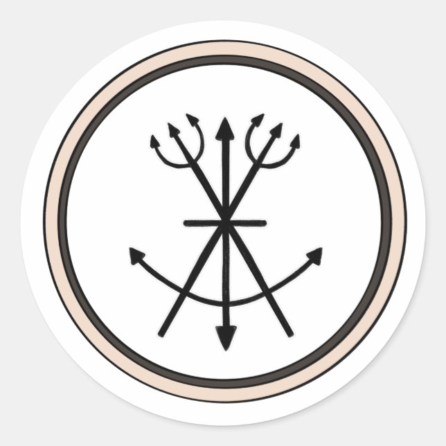 Schüler, Speere und Harpunen Runder Aufkleber (Vorderseite)