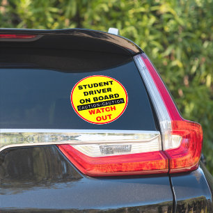 Schülerfahrer an Bord für Autos - Gelbe Vorsicht Aufkleber