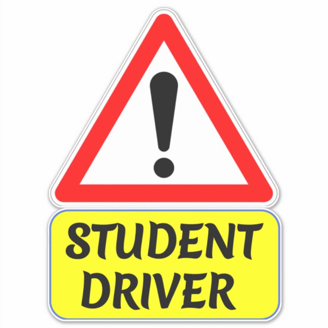 Schülerfahrer mit Stopp Sign Auto Aufkleber (Vorderseite)