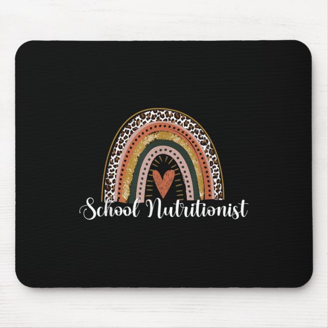 Schulernährungsberater Leopard Regenbogen Zurück z Mousepad (Vorne)