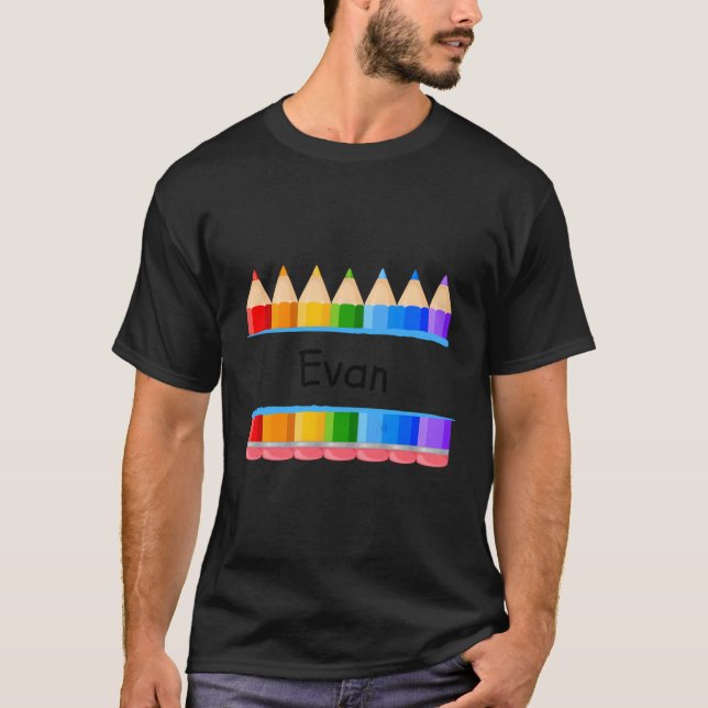Schülername Evan Kindergen Tag T-Shirt (Vorderseite)