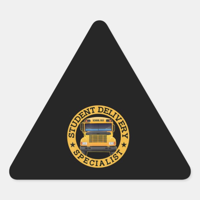 Schülervortrag Fachspezialist Funny School Bus Dri Dreieckiger Aufkleber (Vorderseite)