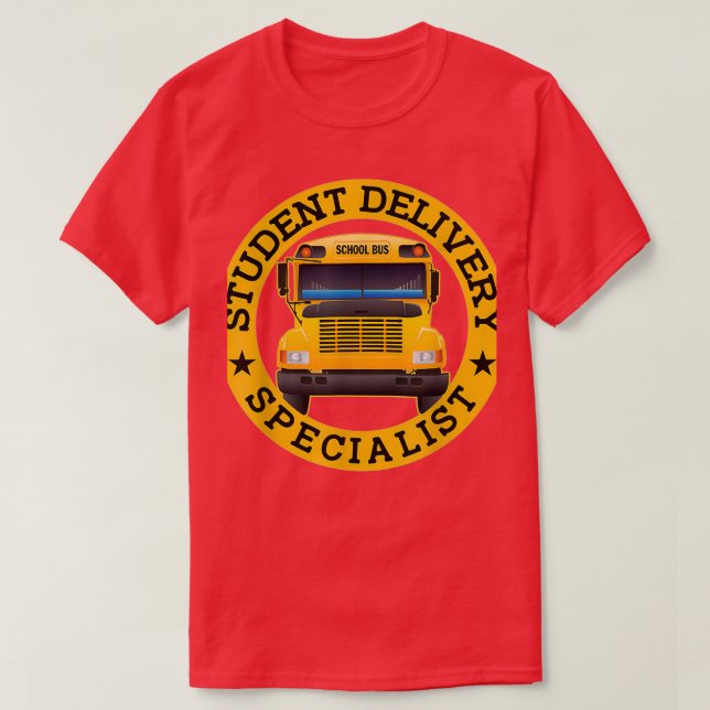 Schülervortrag Fachspezialist Funny School Bus Dri T-Shirt (Design vorne)