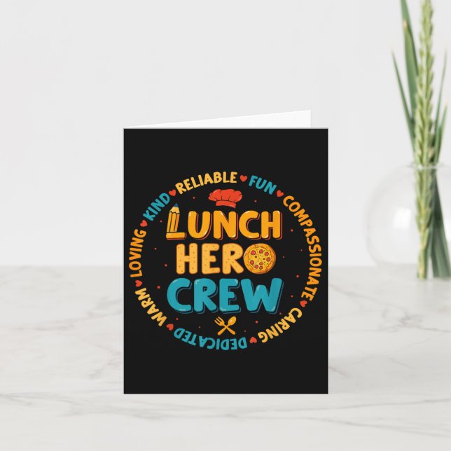 Schulessen Held Squad Funny Cafeteria Workeria Cr Karte (Vorderseite)