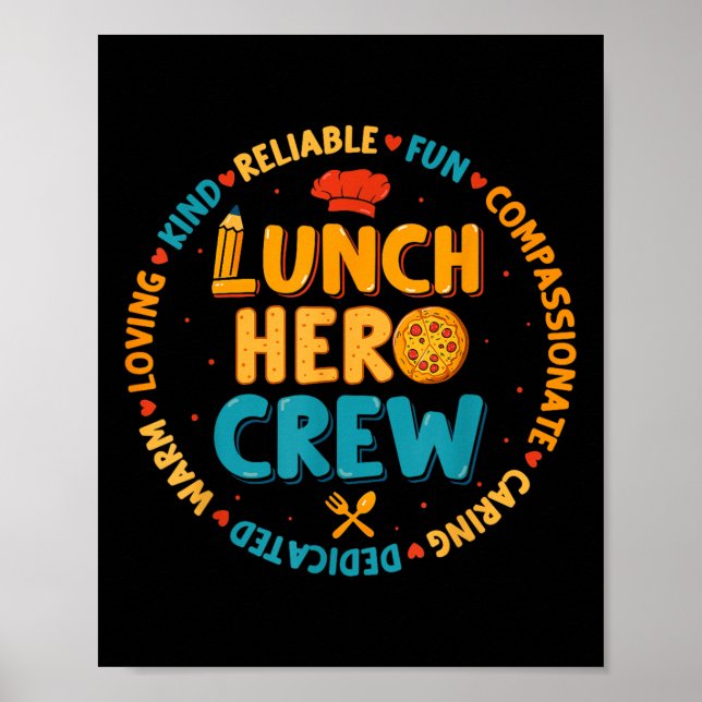 Schulessen Held Squad Funny Cafeteria Workeria Cr Poster (Vorne)