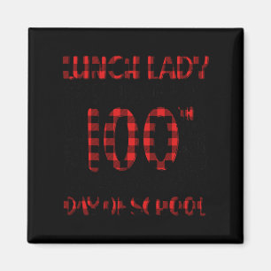 Schulessen Lady Typografy Red Kariert Magnet