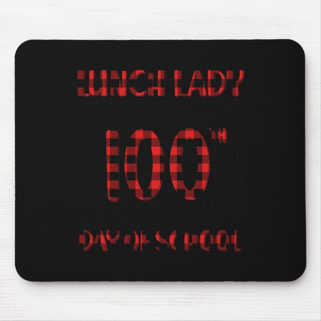 Schulessen Lady Typografy Red Kariert Mousepad (Vorne)