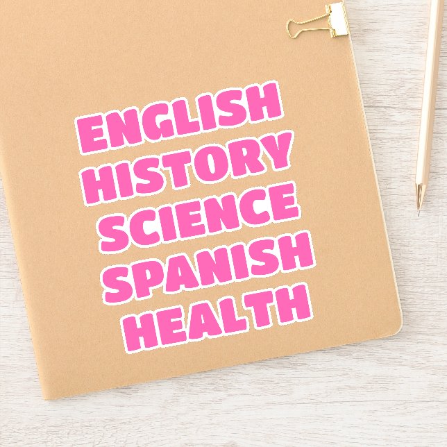 Schulfach-Aufkleber, Ästhetik Aufkleber (Notizbuch)