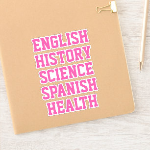 Schulfach-Aufkleber, Ästhetik Aufkleber