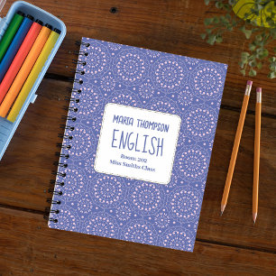 Schulfach Personalisiert Lila und rosa Notizbuch