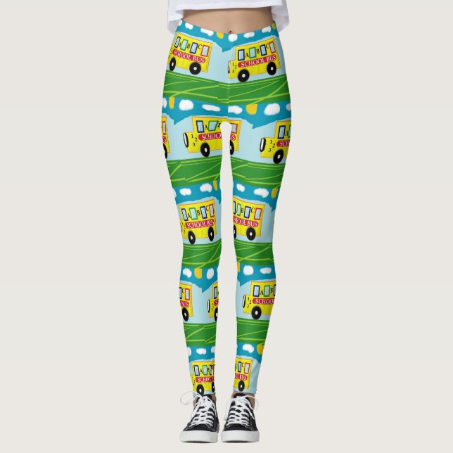 Schulfahrer Schulbusfahrer Carpool Eltern Leggings (Vorderseite)