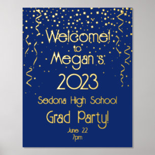 Schulfarbe und Gold oder Silver Foil Grad Party Foliendrucke
