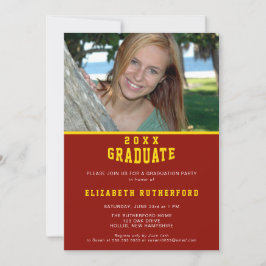 Schulfarben 20XX Graduate Foto Card Einladung