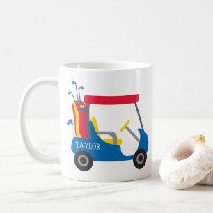 Schulfarben - Blue, Crimson & Yellow Golf Cart Kaffeetasse