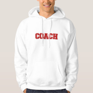 Schulfarben COACH Mens Hoodie, rot-weiß Hoodie