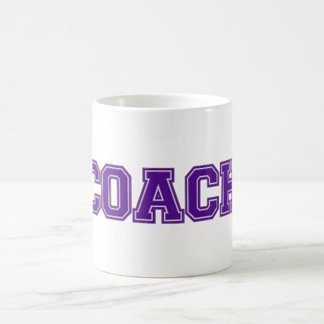 Schulfarben COACH-Tasse, Lila-weiß Kaffeetasse (Mittel)