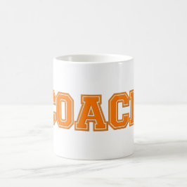 Schulfarben COACH-Tasse, orange-weiß Kaffeetasse
