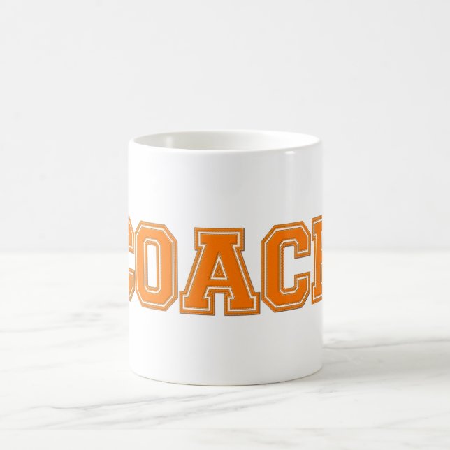 Schulfarben COACH-Tasse, orange-weiß Kaffeetasse (Mittel)