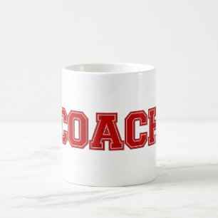 Schulfarben COACH-Tasse, rot-weiß Tasse