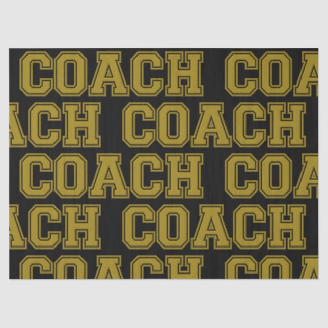 Schulfarben COACH Varsity Letters-Black-Gold Seidenpapier (Vorderseite)