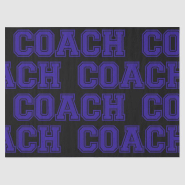 Schulfarben COACH Varsity Letters-Blue-Black Seidenpapier (Vorderseite)
