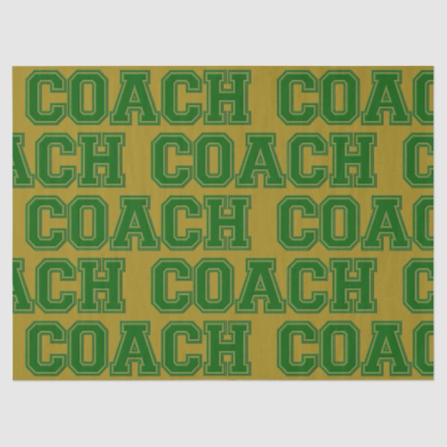 Schulfarben COACH Varsity Letters-Green-Gold Seidenpapier (Vorderseite)