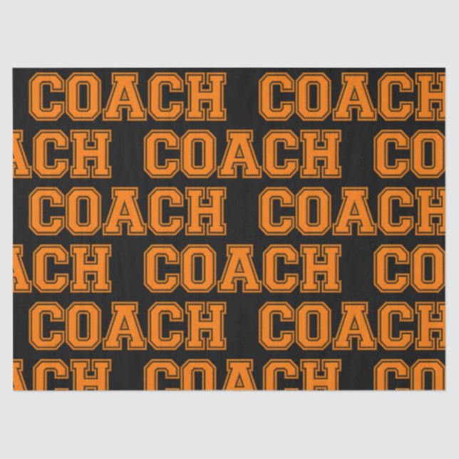 Schulfarben COACH Varsity Letters Orange Black Seidenpapier (Vorderseite)