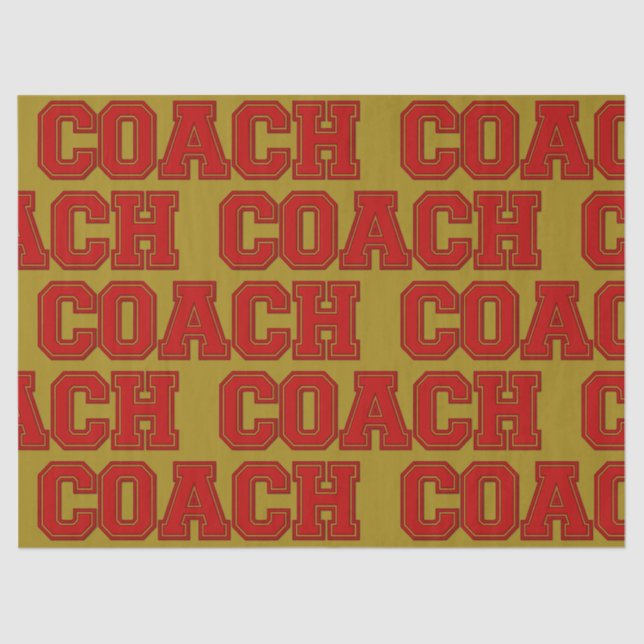 Schulfarben COACH Varsity Letters Red and Gold Seidenpapier (Vorderseite)
