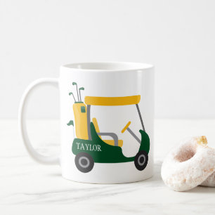 Schulfarben - Green & Gold Golf Cart Kaffeetasse