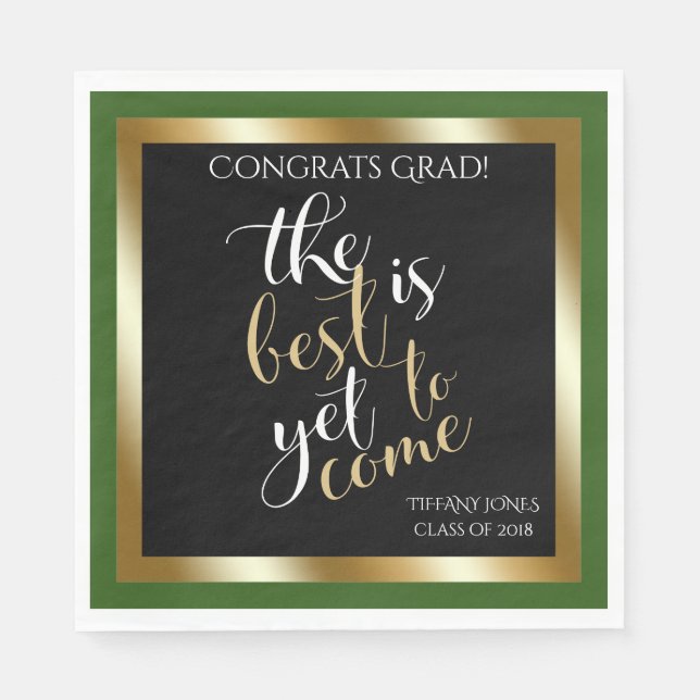 Schulfarben Grün Bestes ist noch zu kommen Grad Pa Serviette (Vorderseite)