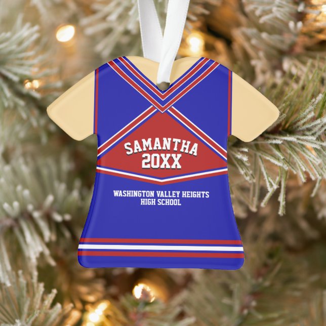 Schulfarben Personalisiert Cheerleader Uniform Ornament (Baum)