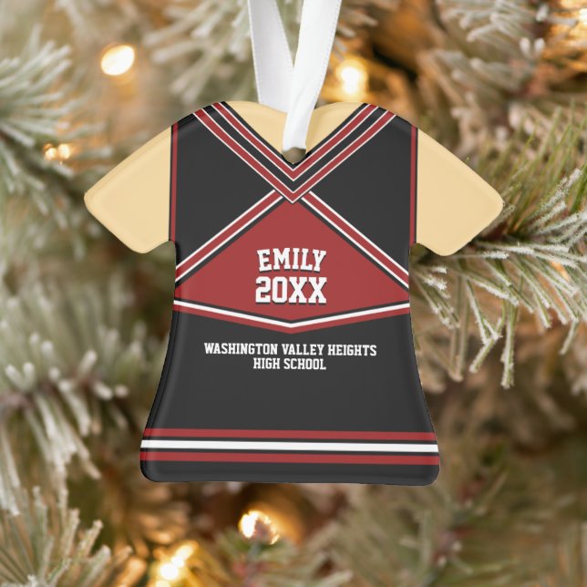 Schulfarben Personalisiert Cheerleader Uniform Ornament (Baum)