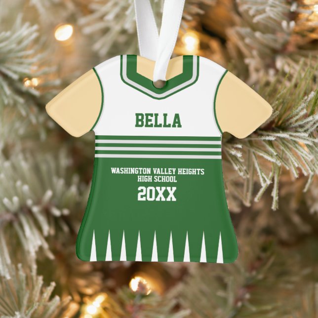 Schulfarben Personalisiert Cheerleader Uniform Ornament (Baum)