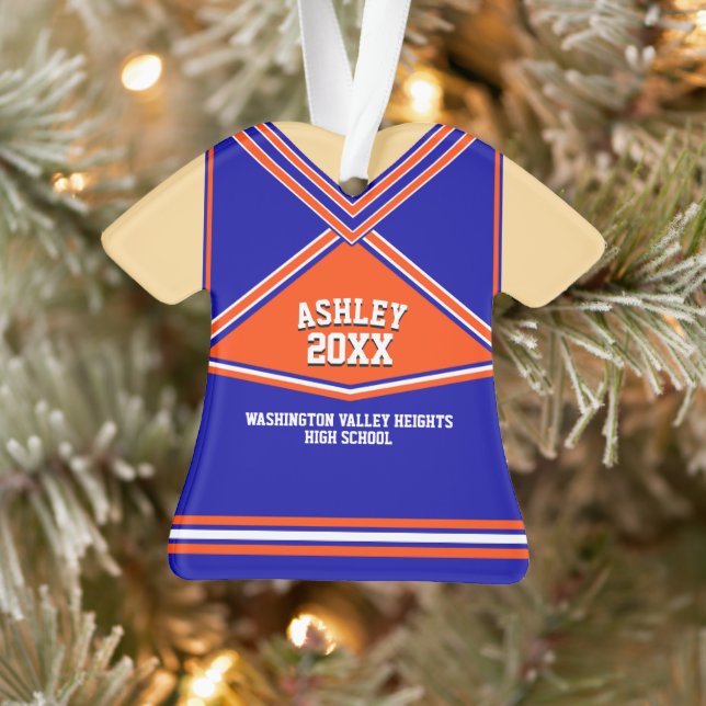 Schulfarben Personalisiert Cheerleader Uniform Ornament (Baum)