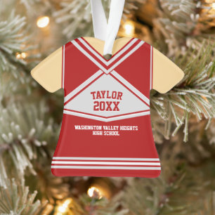 Schulfarben Personalisierte Cheerleader Uniform Ornament