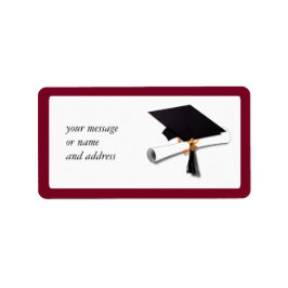 Schulfarben rot für den Absolventen Adressaufkleber