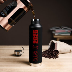 Schulfarben Schwarz und Rot Abschlussjahr Trinkflasche