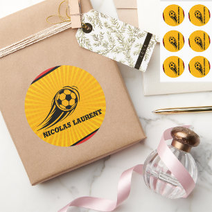 Schulfußball Personalisiert Gelbe Aufkleber