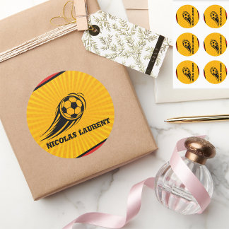 Schulfußball Personalisiert Gelbe Aufkleber