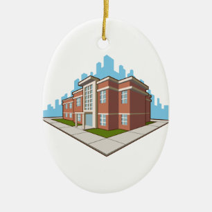 SchulGebäude Keramikornament