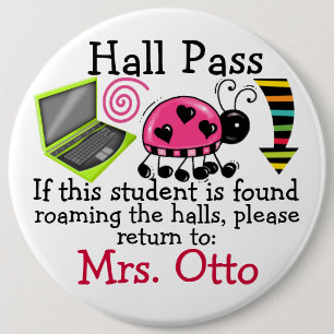 SchulHall Pass / Lady Bug - SRF Button