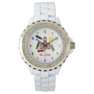 Schulhaus & Crayons Lehrerin Watch Armbanduhr