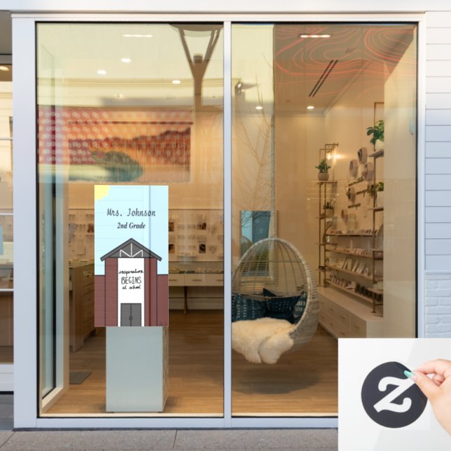 Schulhaus für Lehrer Fensteraufkleber (Schaufenster)